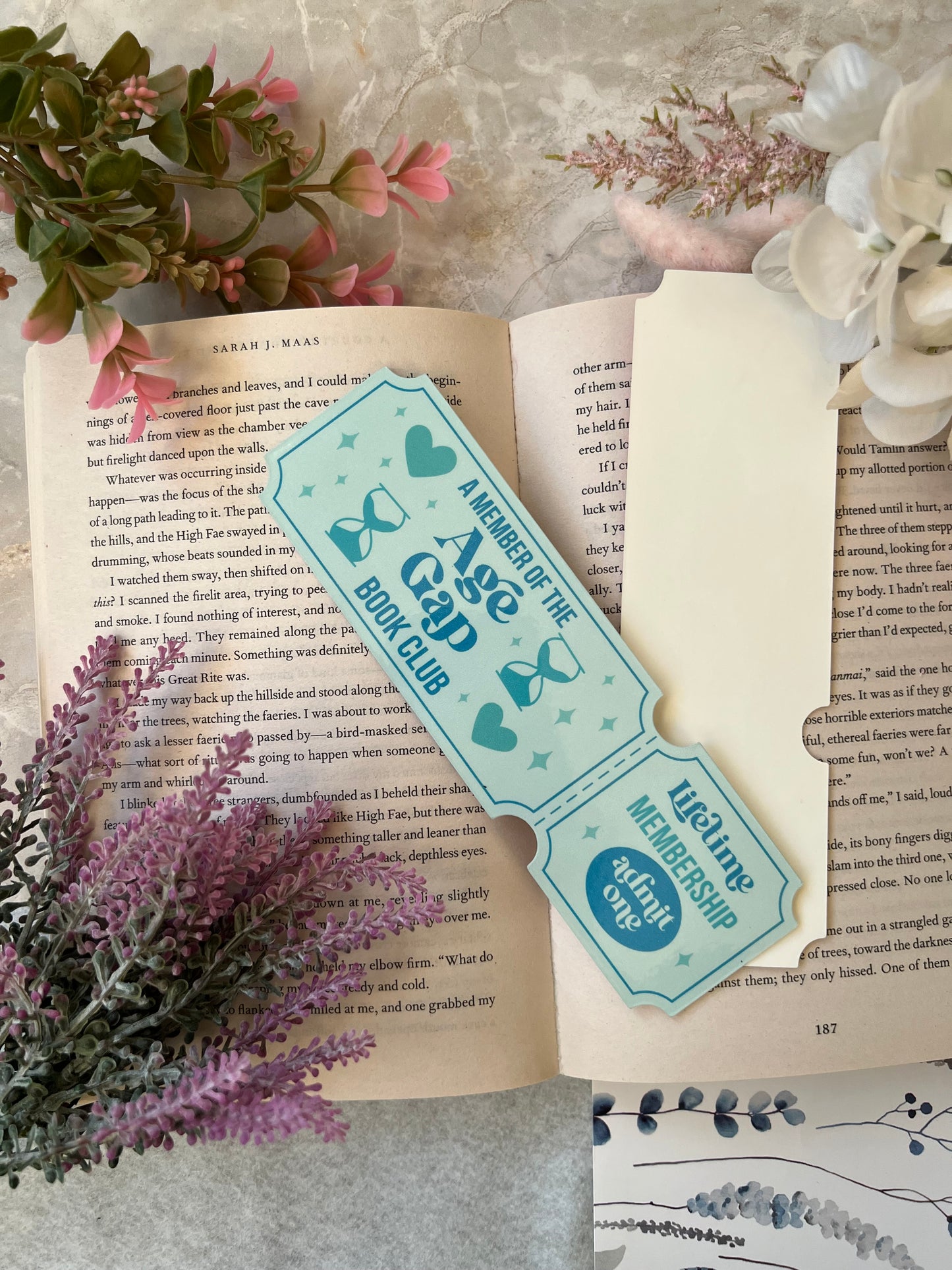 Cardstock Age Gap Romance Ticket Bookmark