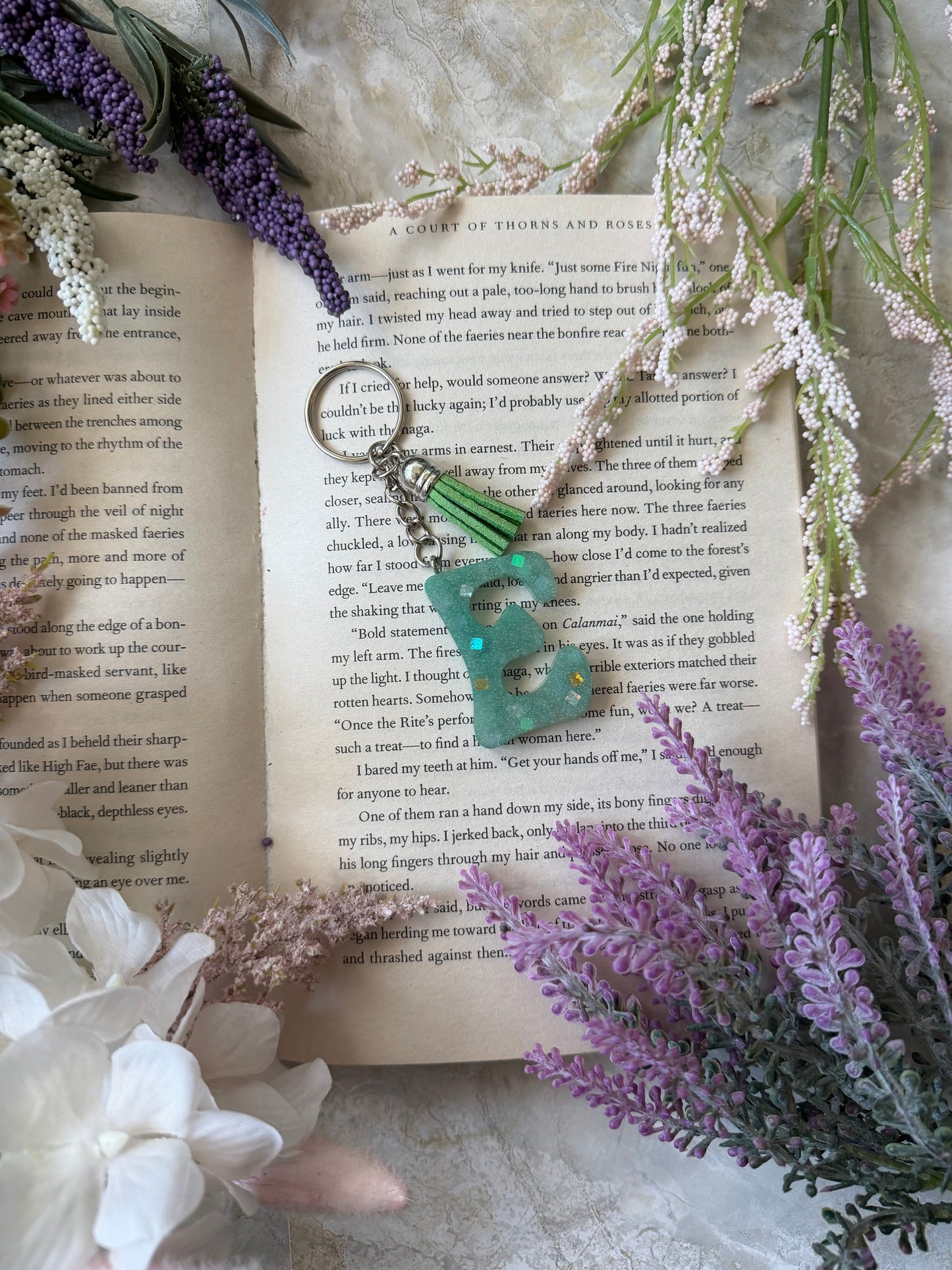Resin Letter Keychain- E