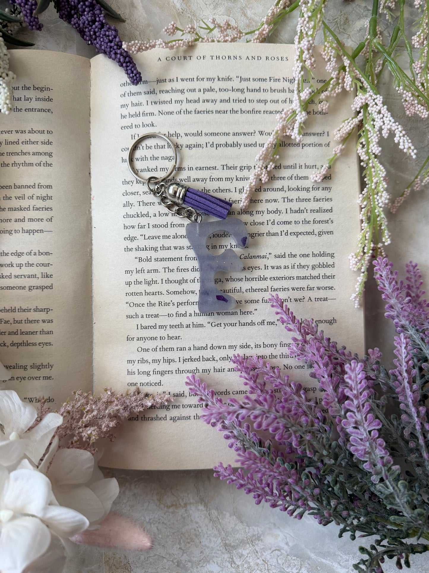 Resin Letter Keychains- F