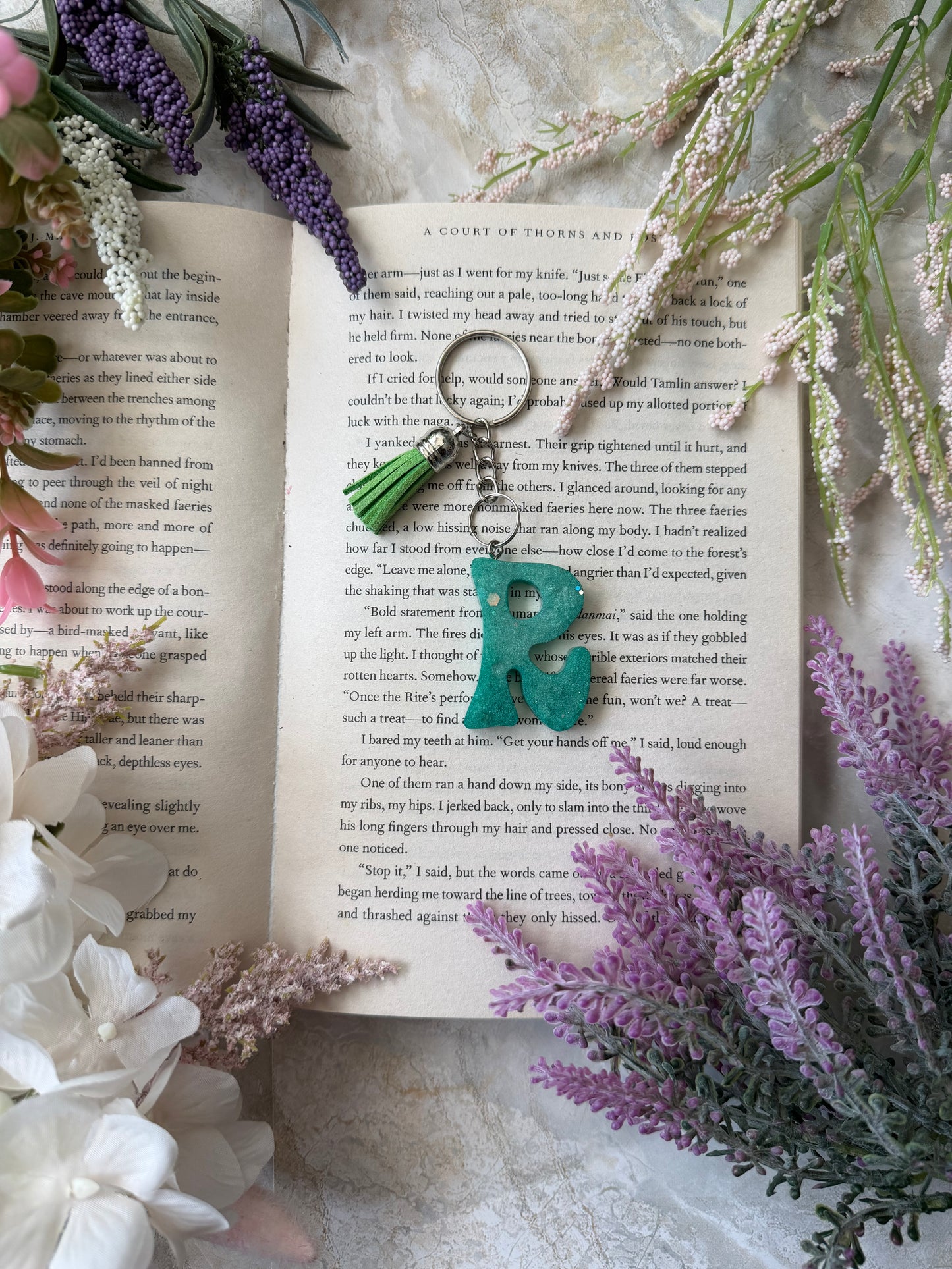 Resin Letter Keychain- R