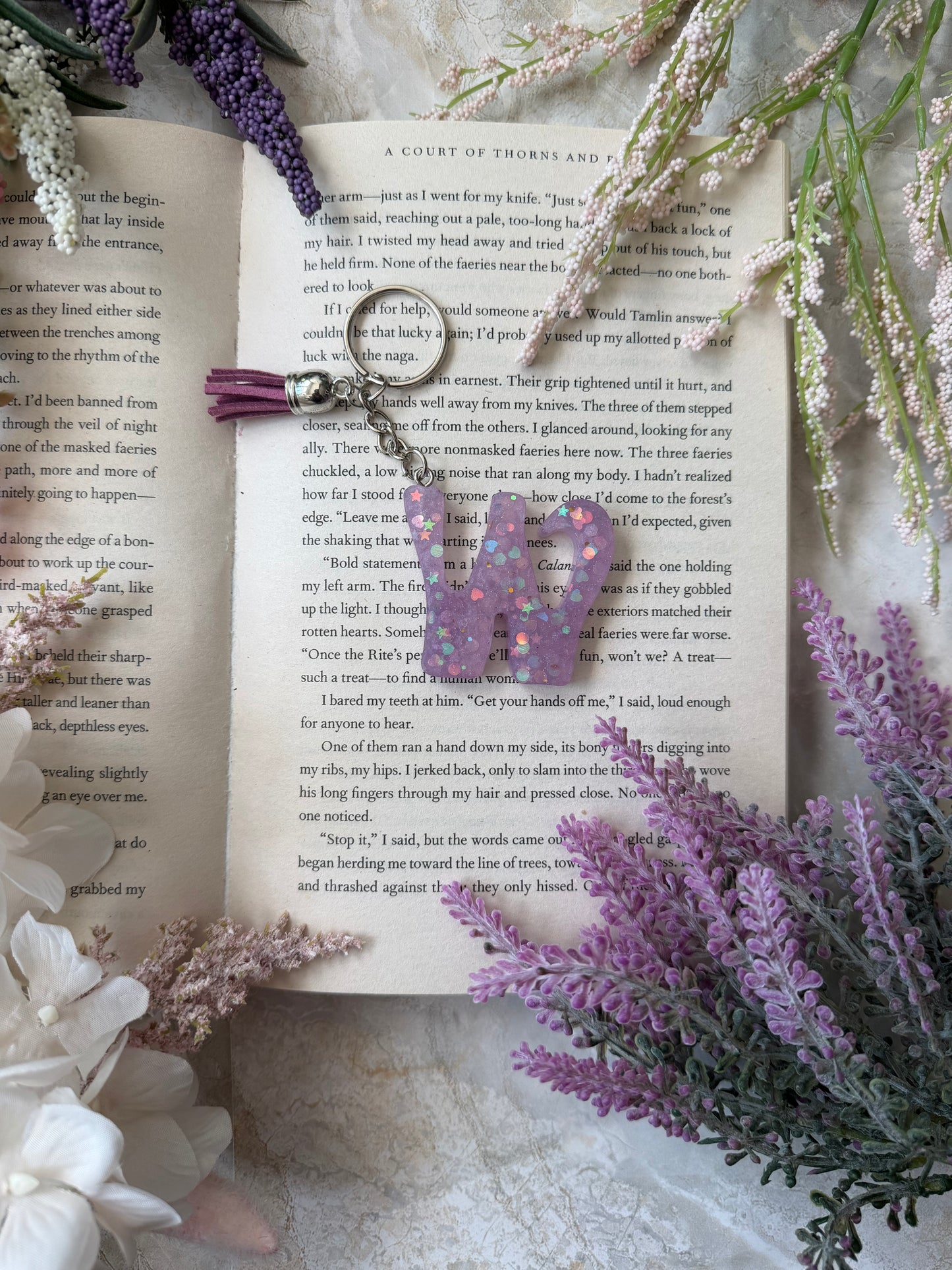 Resin Letter Keychains- W