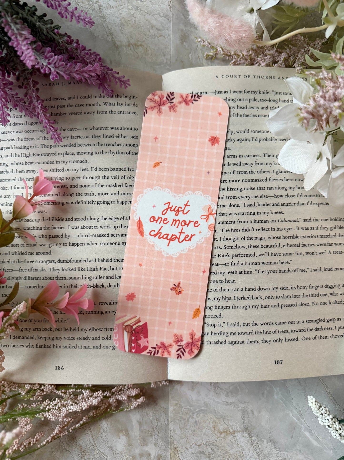 Cardstock Just One More Chapter Bookmark