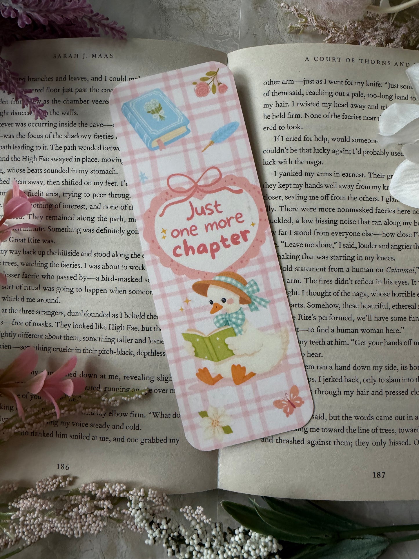 Cardstock Just One More Chapter Goose Bookmark