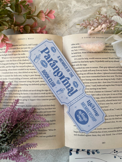 Cardstock Paranormal Ticket Bookmark