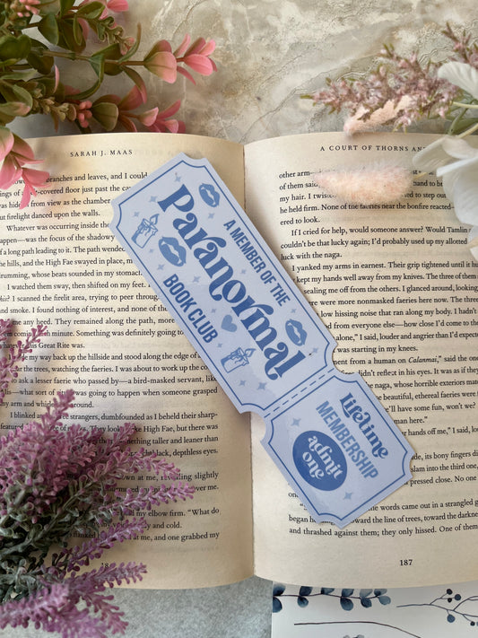 Cardstock Paranormal Ticket Bookmark