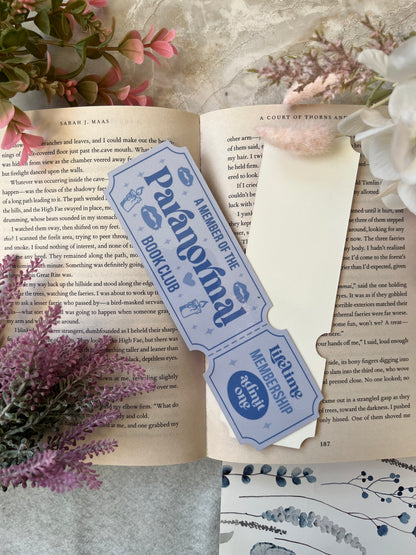 Cardstock Paranormal Ticket Bookmark