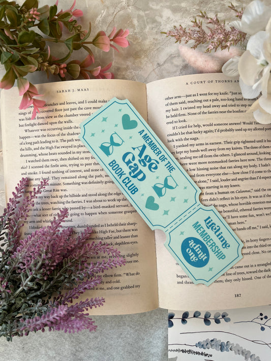 Cardstock Age Gap Romance Ticket Bookmark