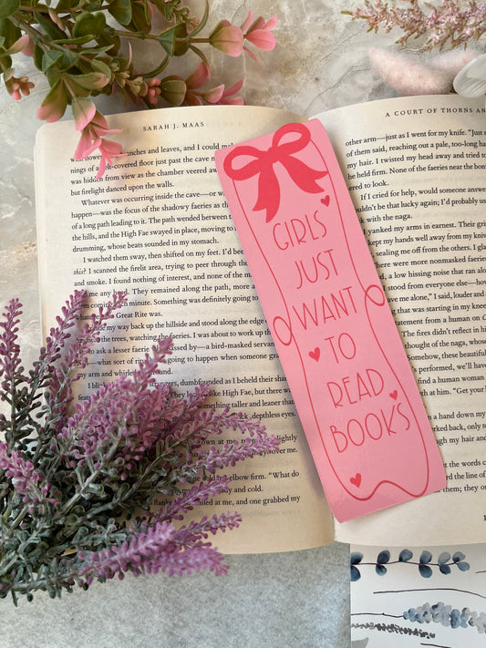 Cardstock Girls Just Want To Read Books Bookmark