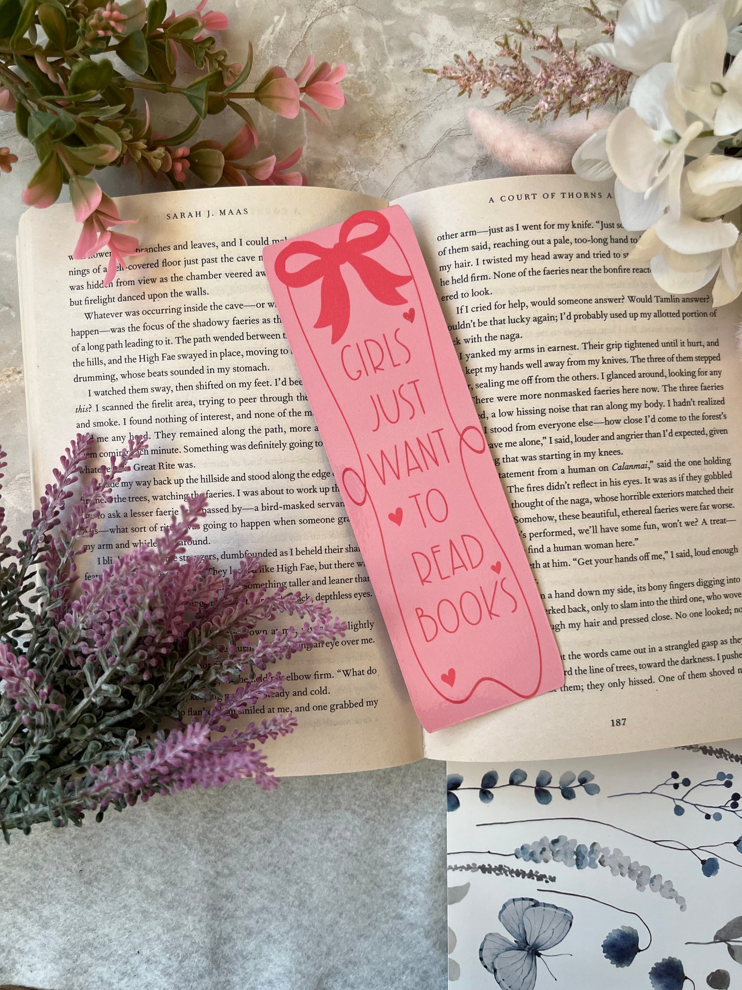 Cardstock Girls Just Want To Read Books Bookmark