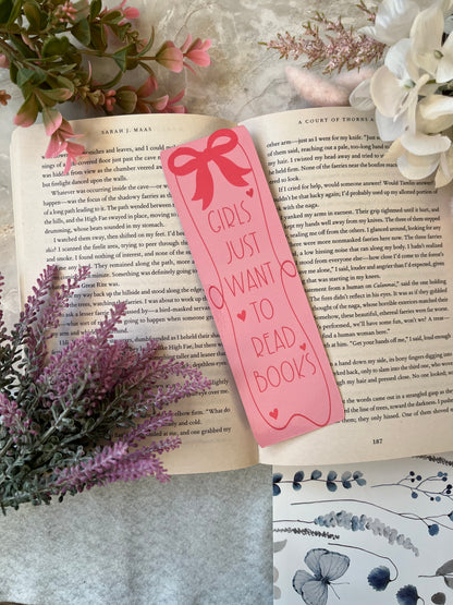 Cardstock Girls Just Want To Read Books Bookmark