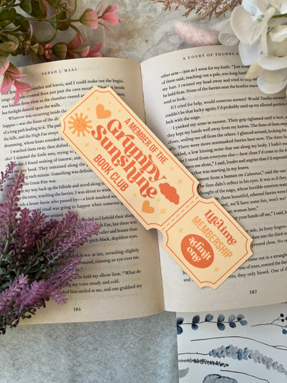 Cardstock Grumpy / Sunshine Ticket Bookmark