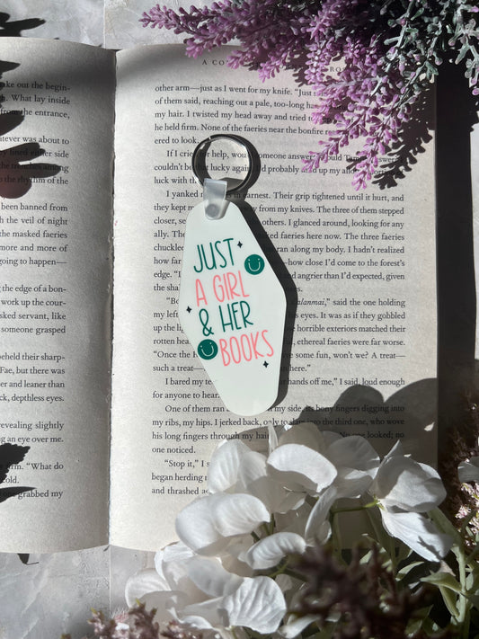 Hotel Keychain- Just A Girl & Her Books