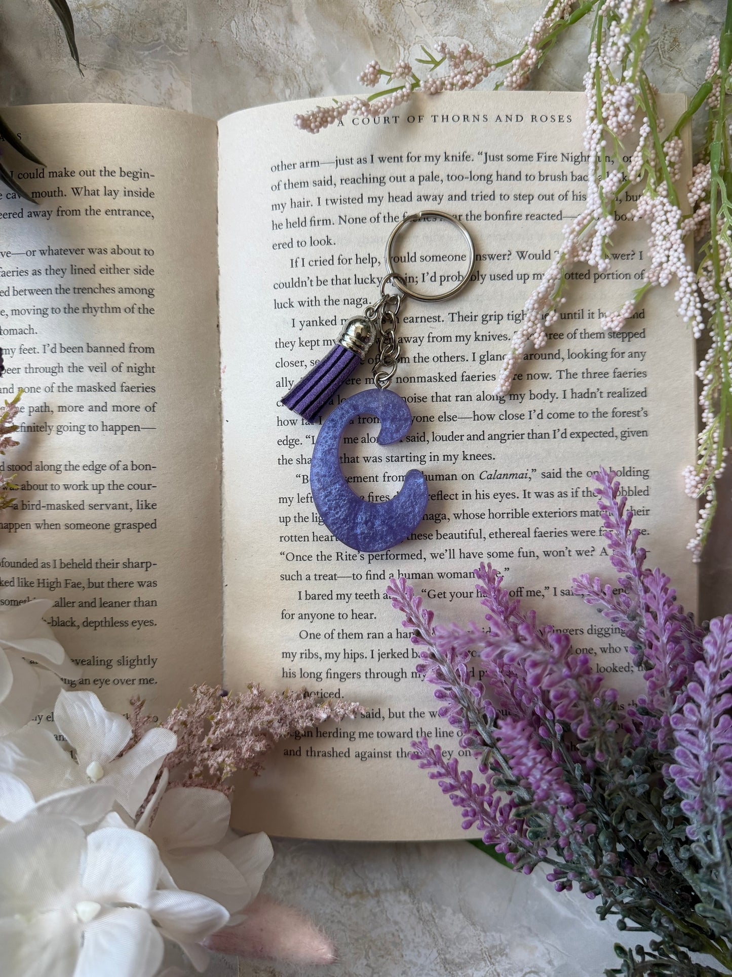 Resin Letter Keychain- C