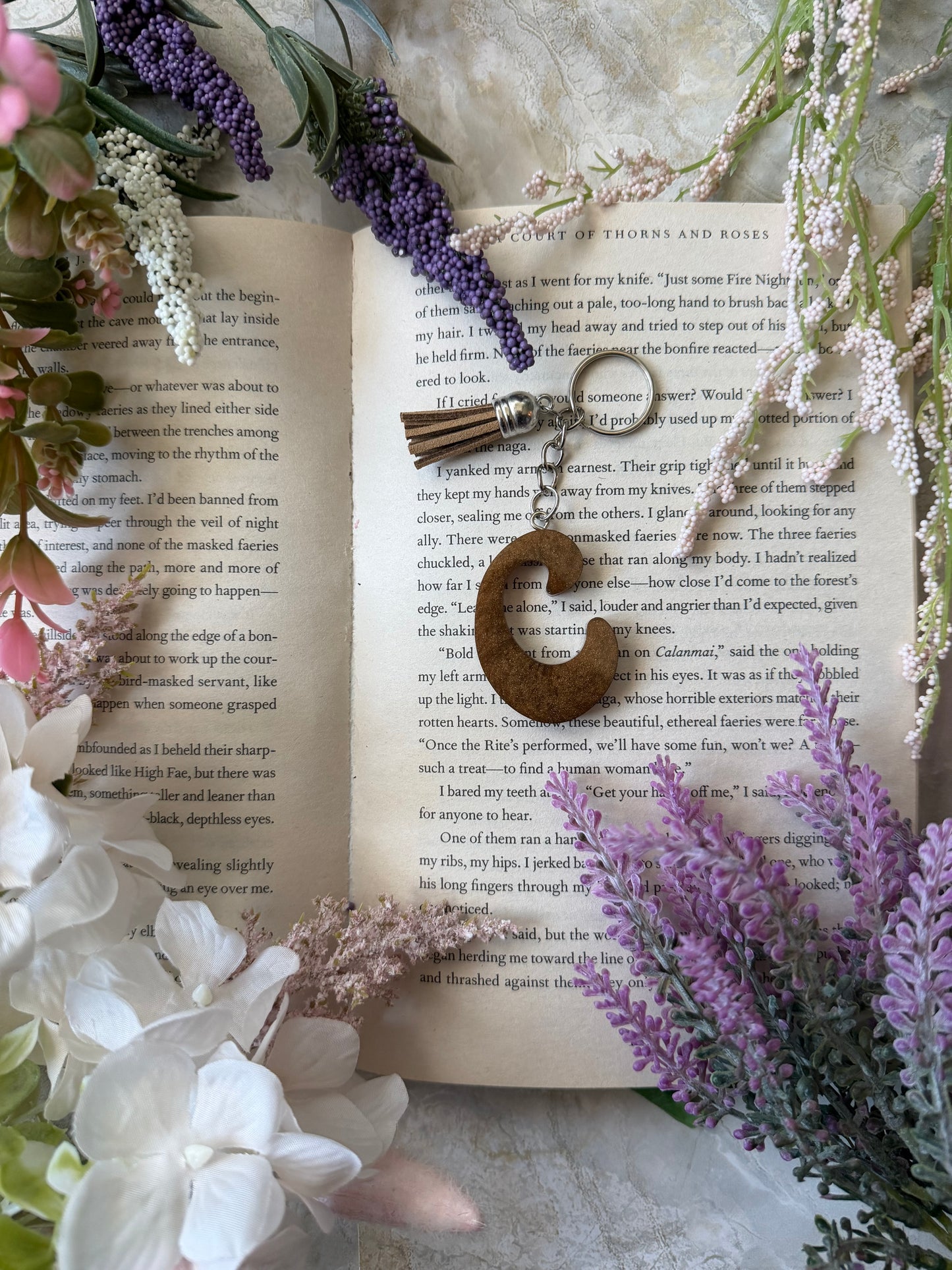 Resin Letter Keychain- C