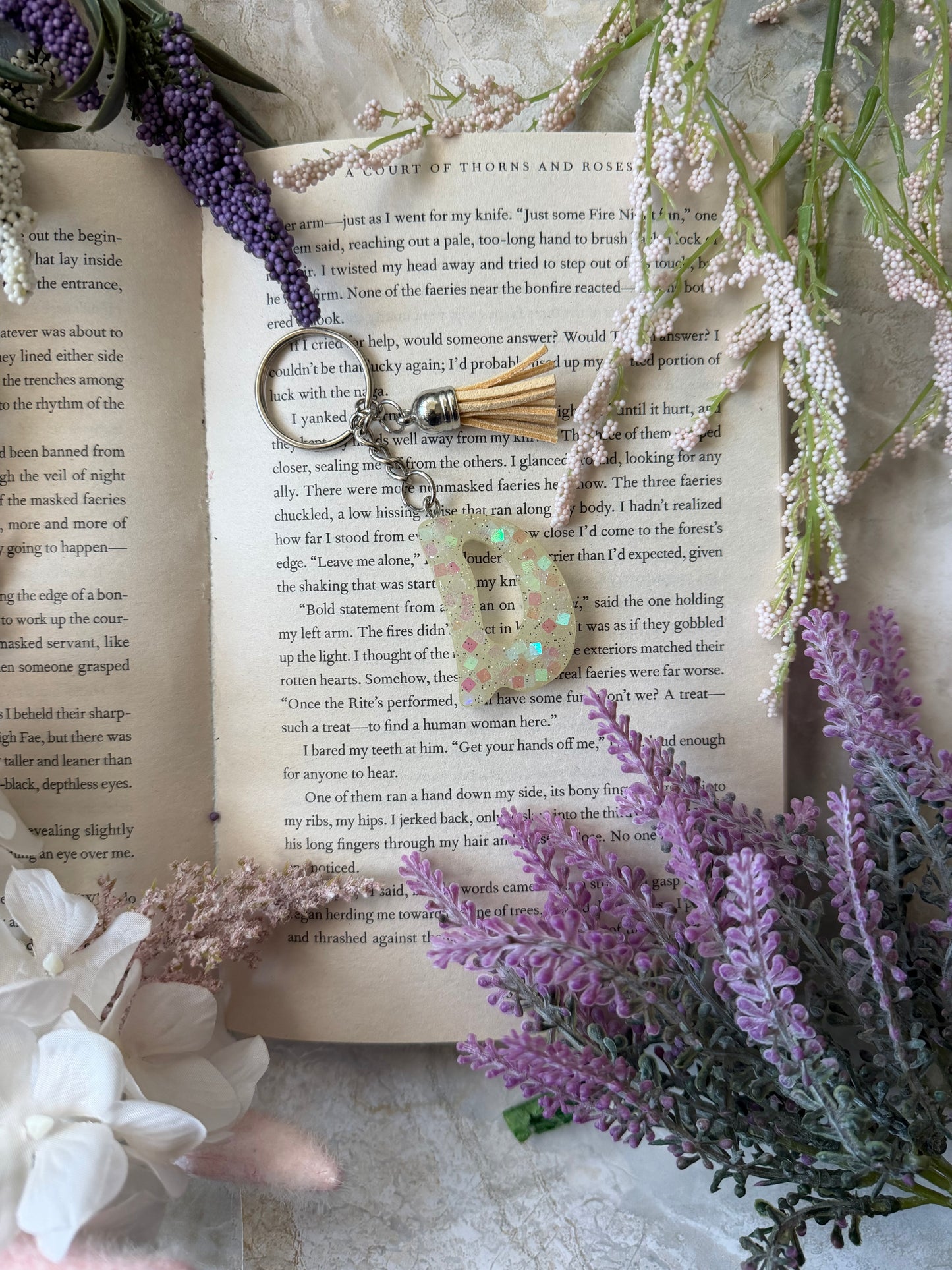 Resin Letter Keychain- D