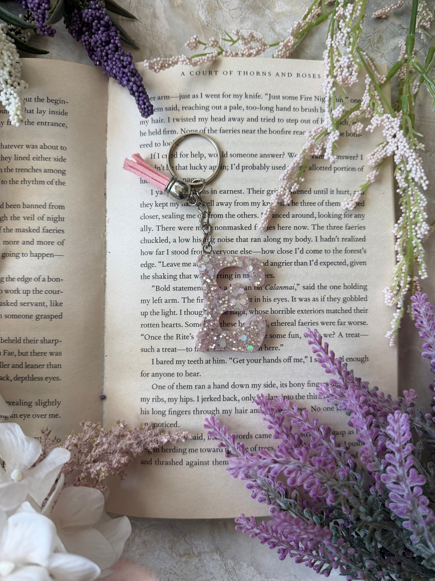 Resin Letter Keychain- E
