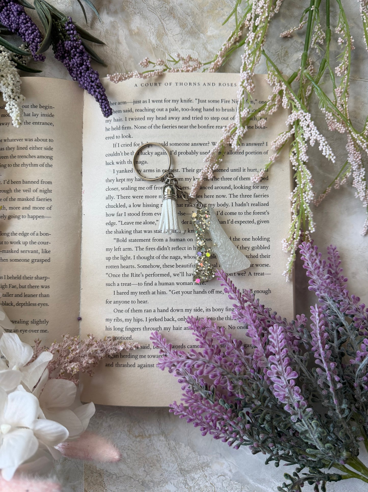 Resin Letter Keychain- A