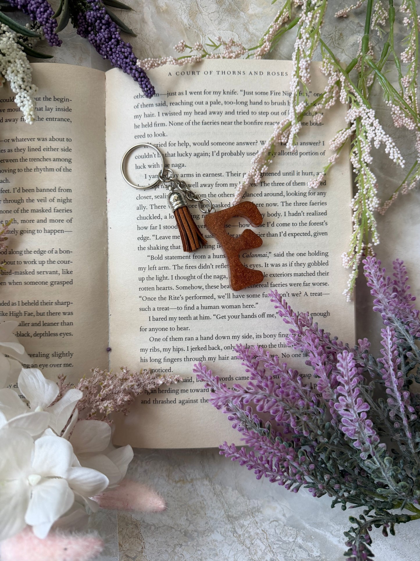 Resin Letter Keychains- F