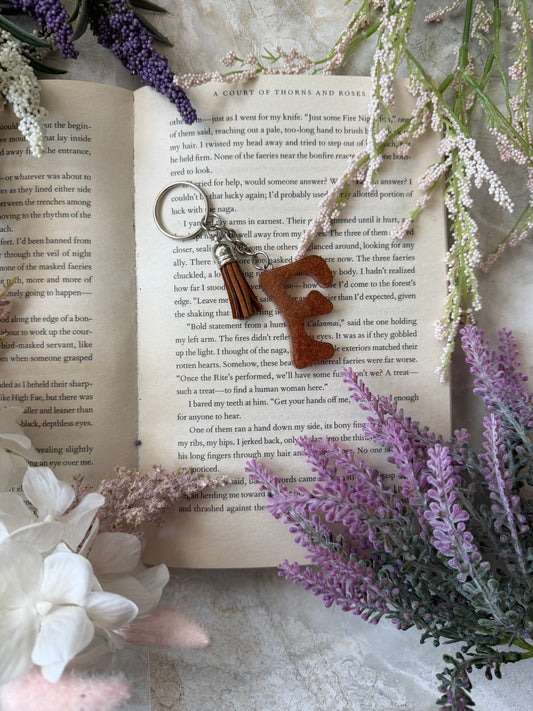 Resin Letter Keychains- F