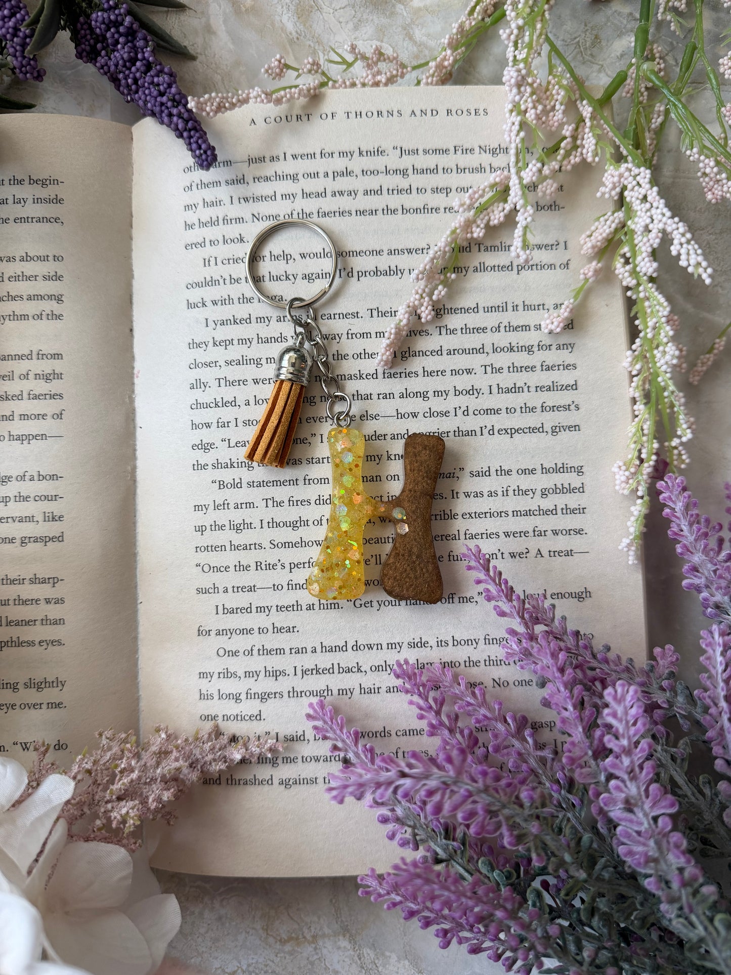 Resin Letter Keychain- H
