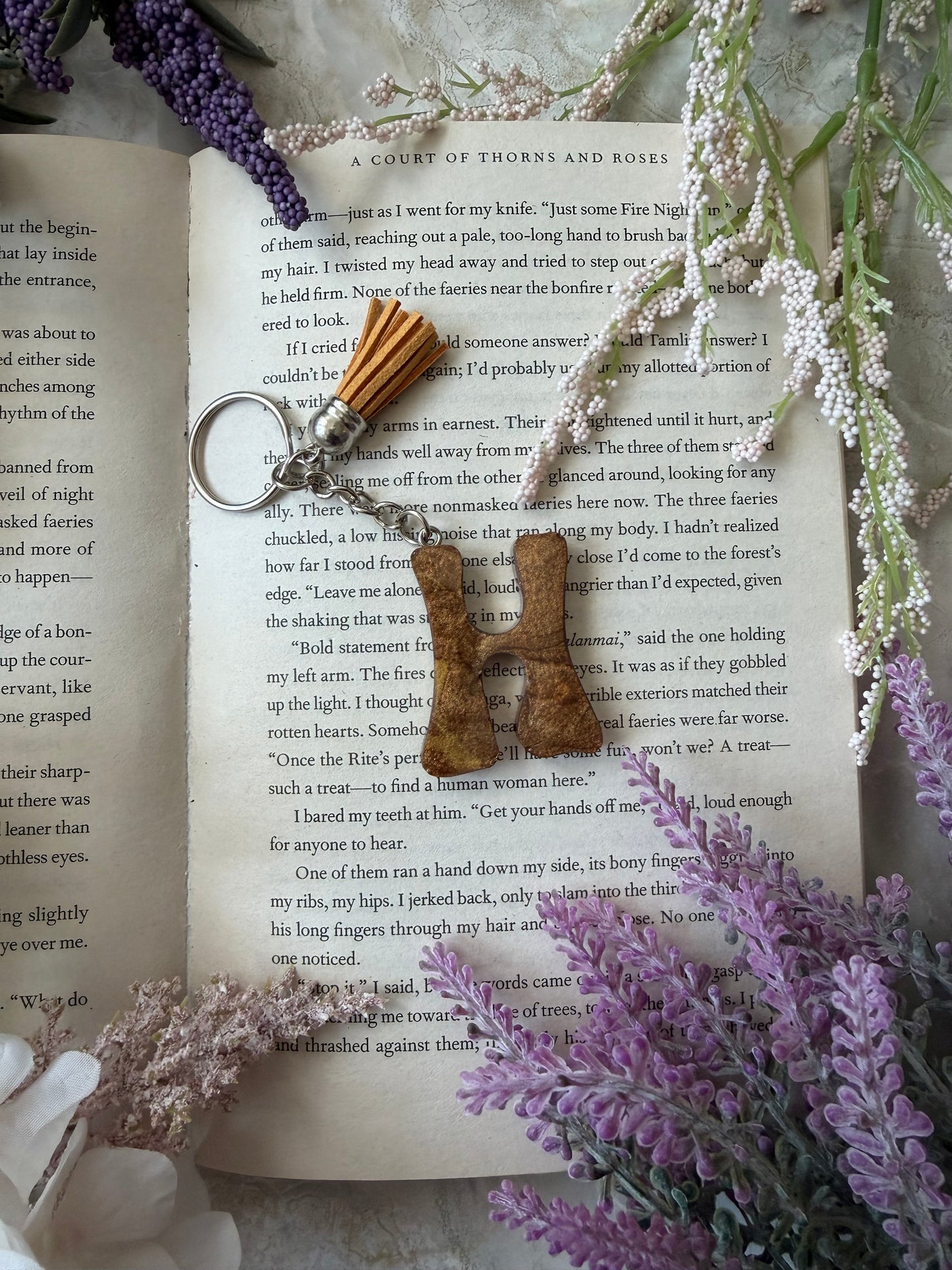 Resin Letter Keychain- H