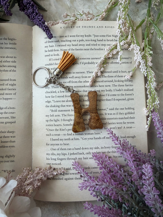 Resin Letter Keychain- H
