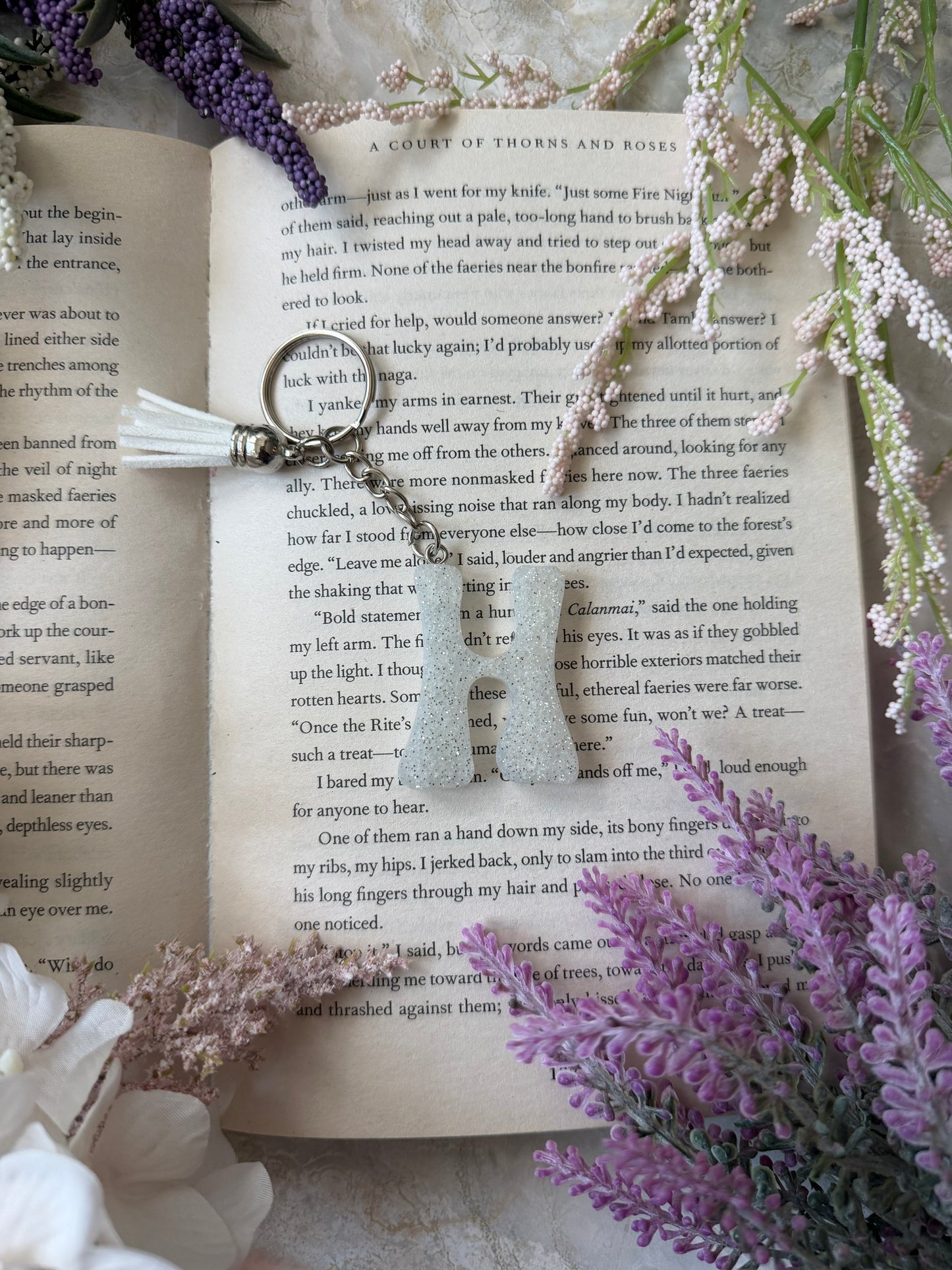 Resin Letter Keychain- H