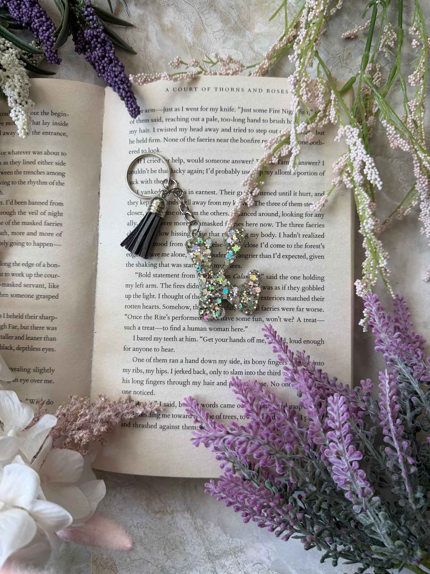 Resin Letter Keychains- K
