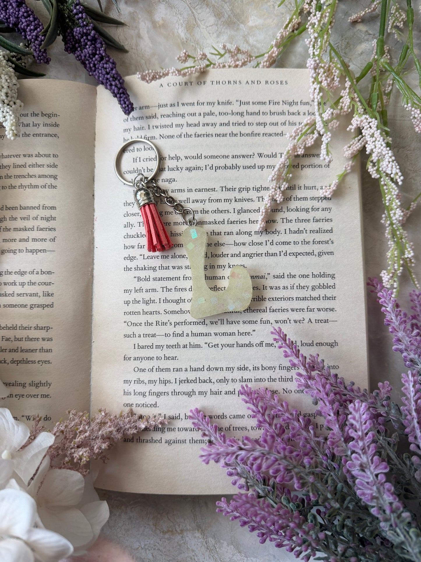 Resin Letter Keychain- L