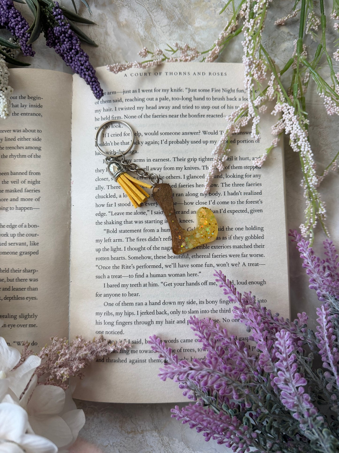 Resin Letter Keychain- L