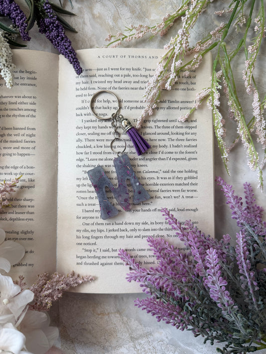 Resin Letter Keychain- M