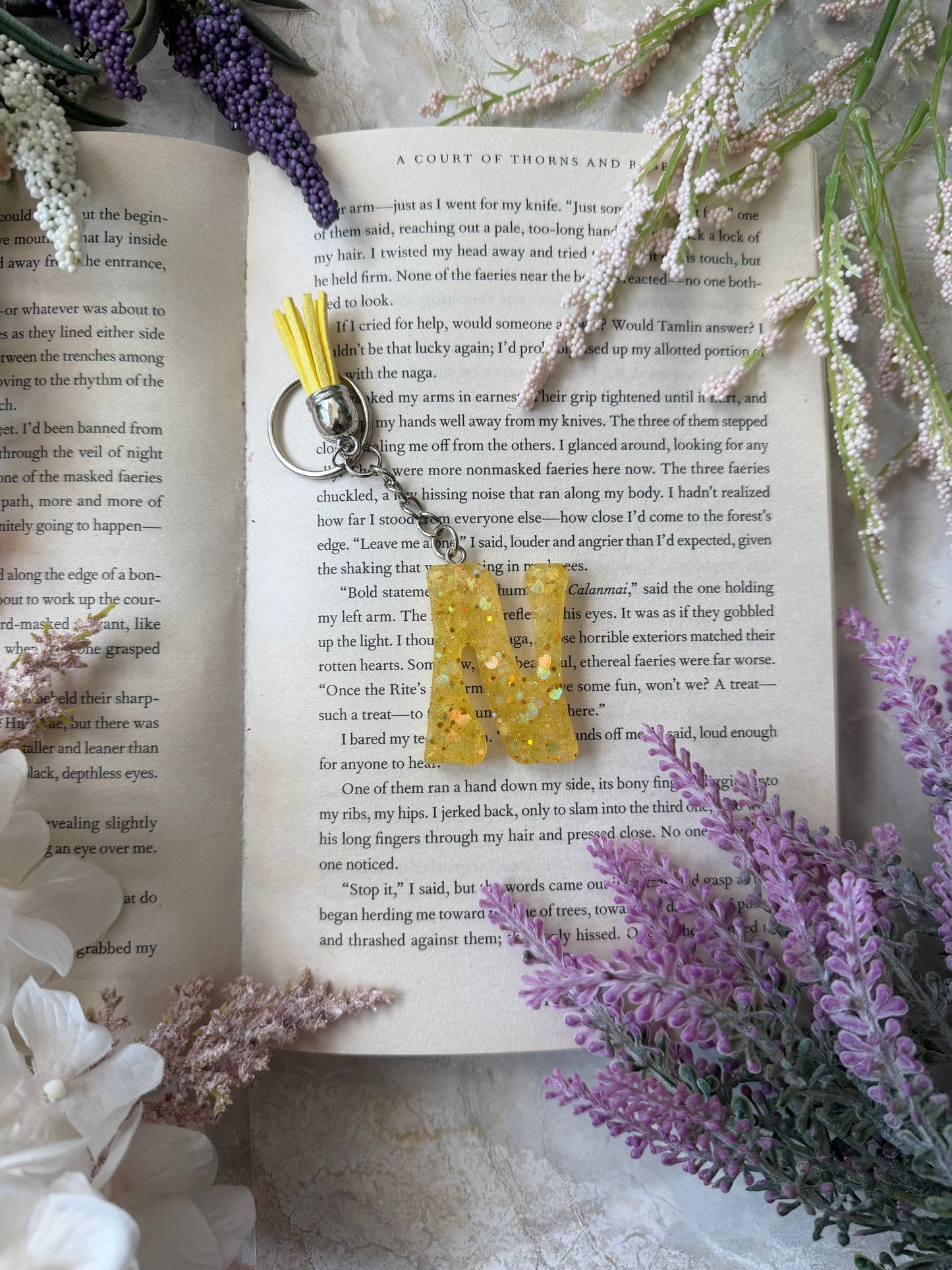 Resin Letter Keychain- N