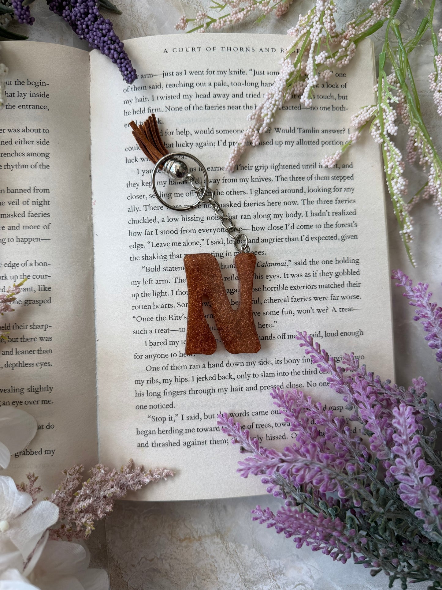 Resin Letter Keychain- N