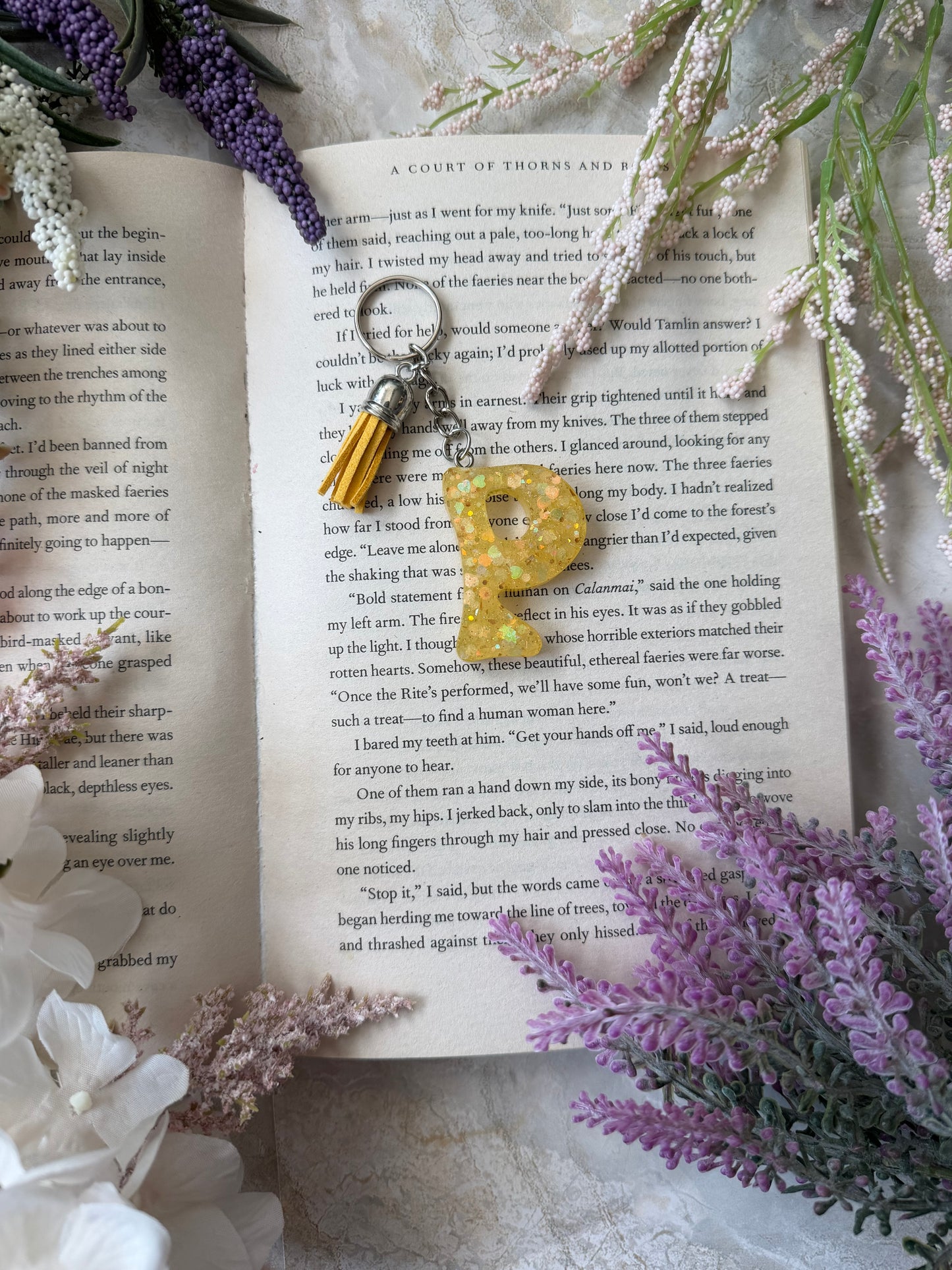 Resin Letter Keychain- P