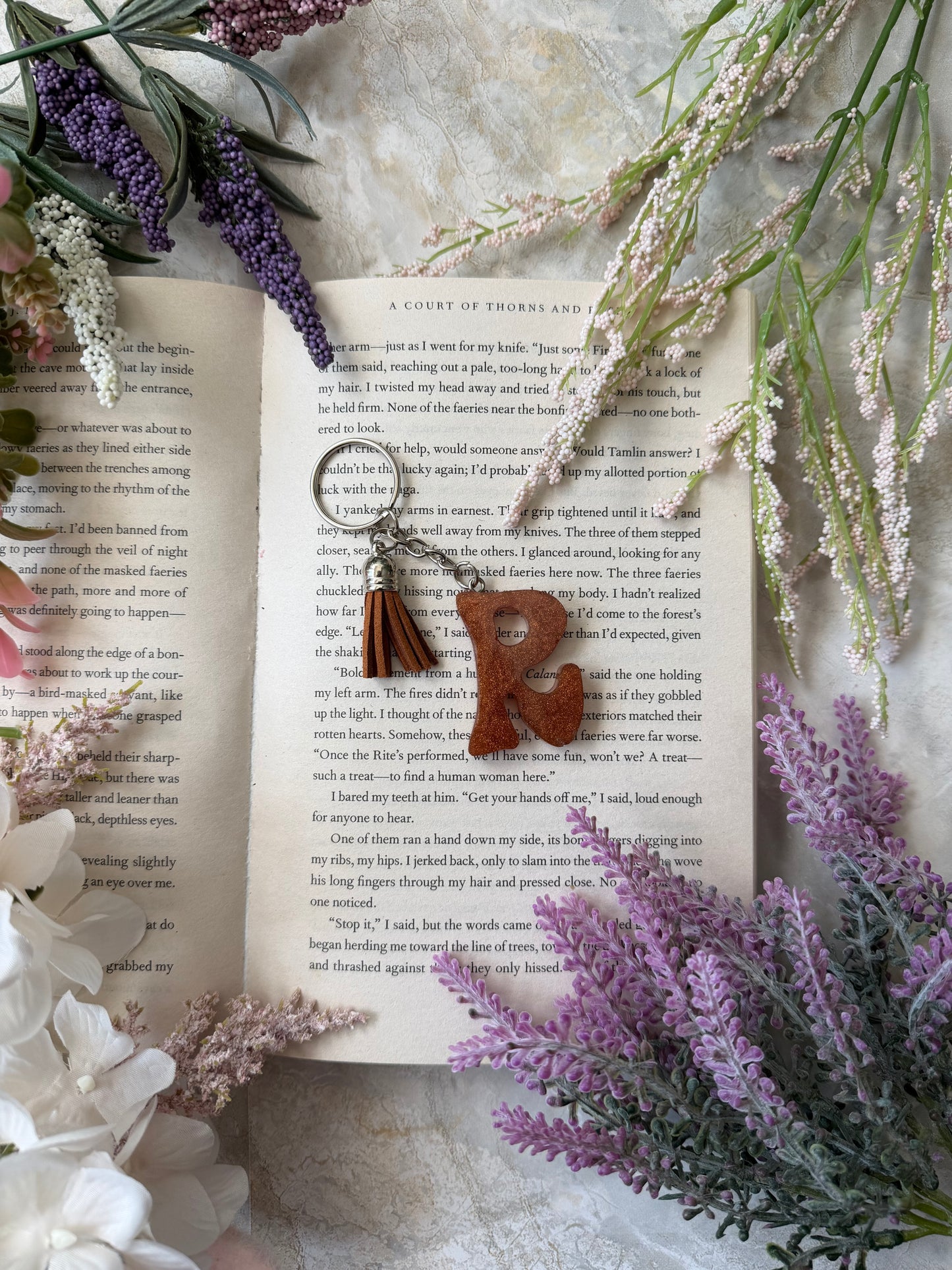 Resin Letter Keychain- R