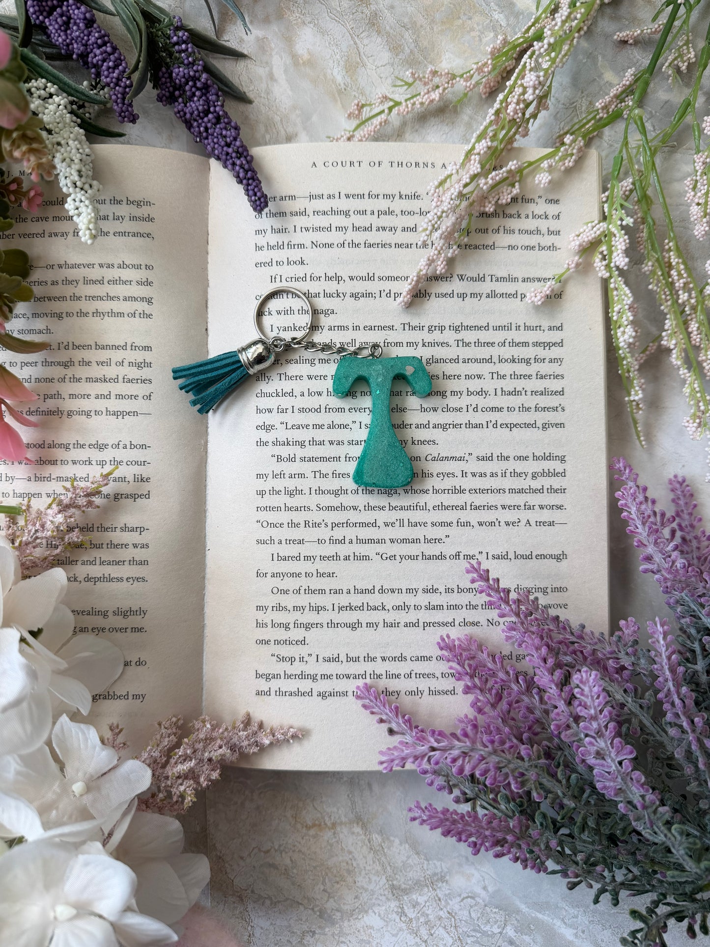 Resin Letter Keychains- T