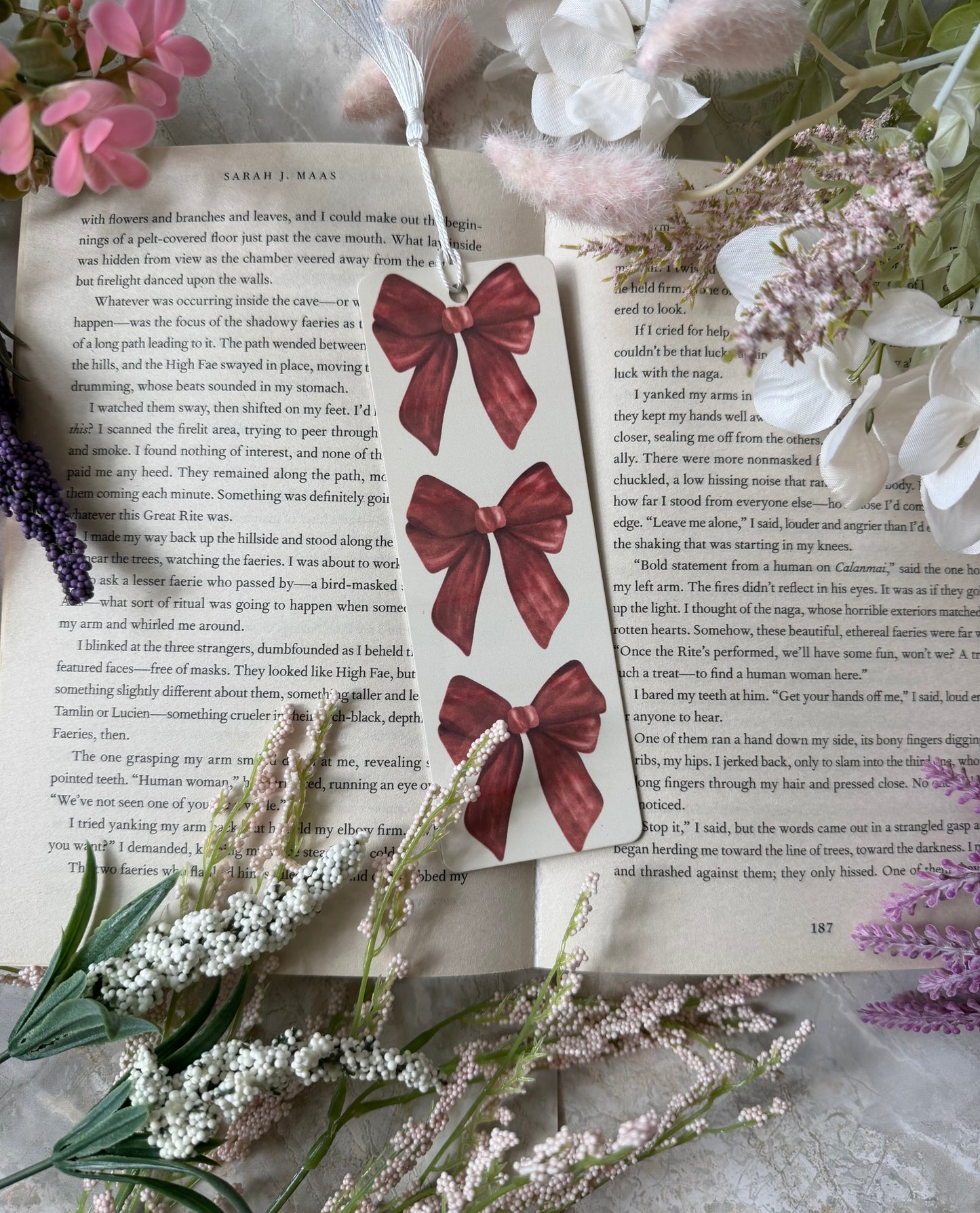 Metal Bookmark- Red Bows