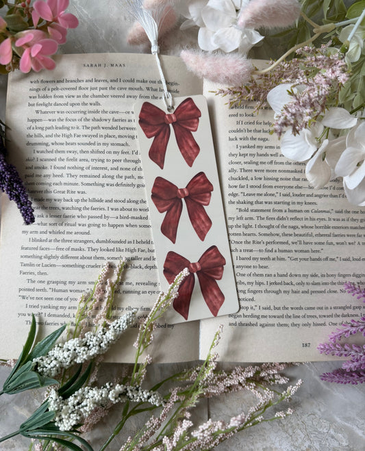 Metal Bookmark- Red Bows