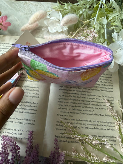 Wristlet & Pouch - Pink Butterfly