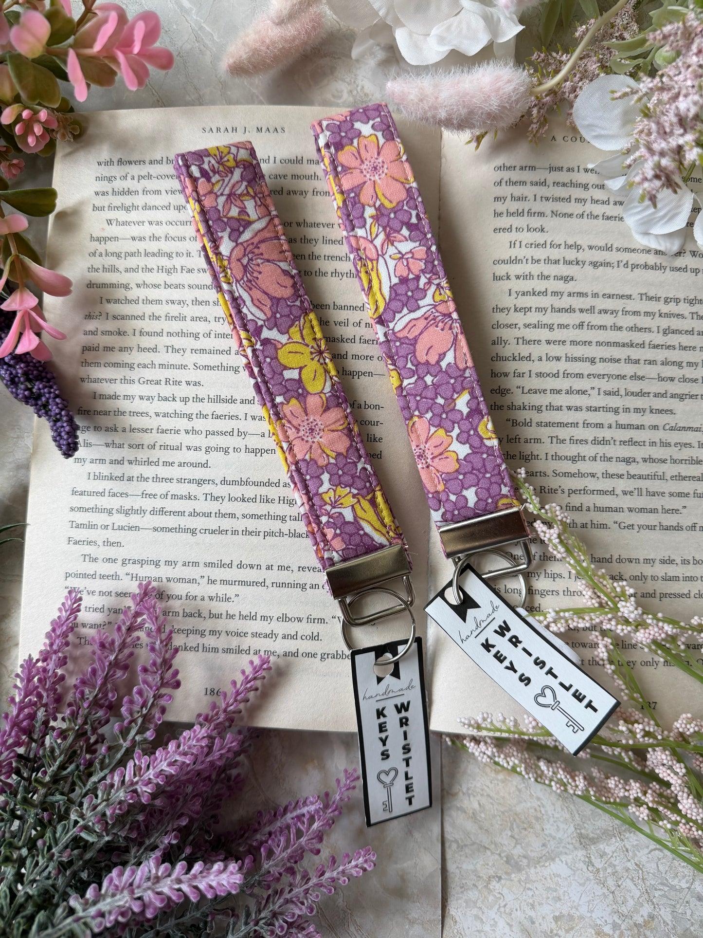 Wristlets- Pink and Purple Petals