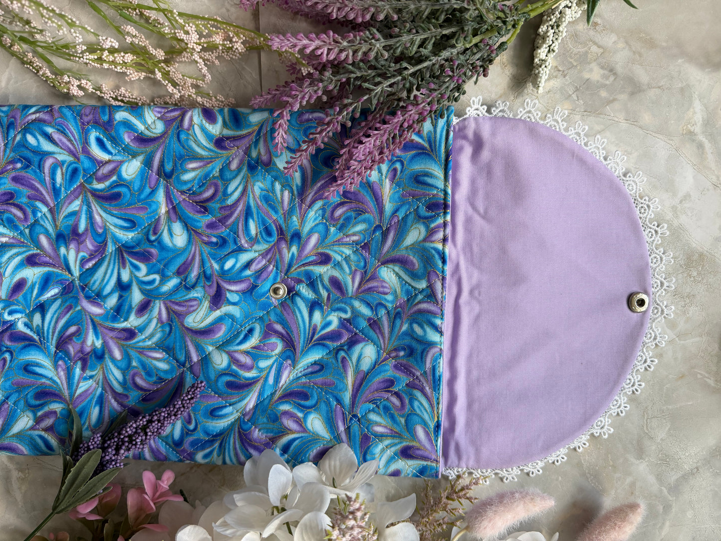 Lace Trim Book & Kindle Sleeve- Handmade Protective Covering