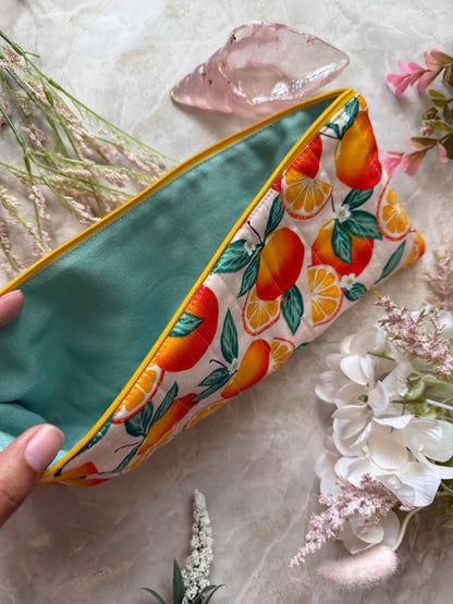 Citrus Orange Handmade Pouch
