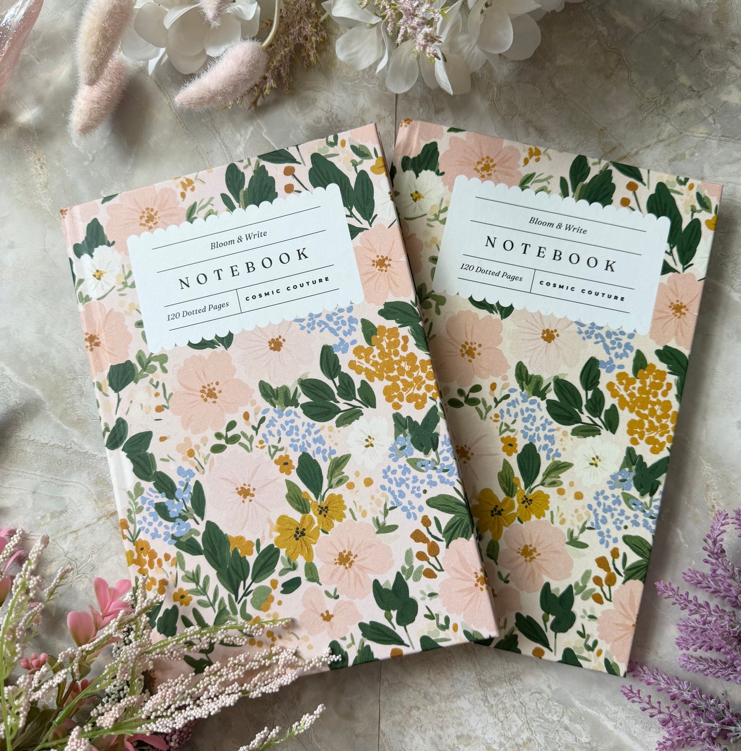 Floral Dotted Journal: 120 Page Dot Grid Notebook
