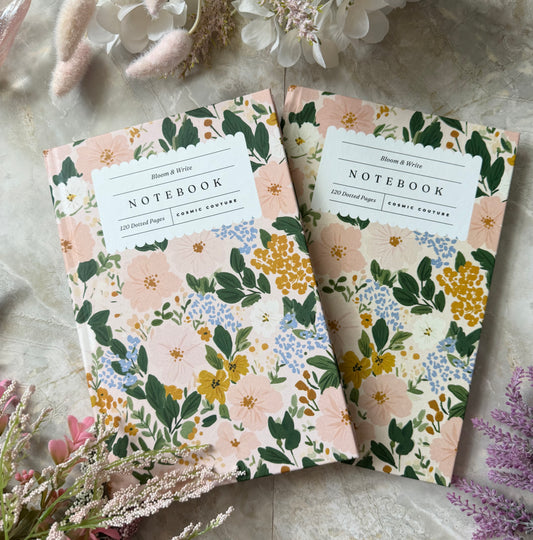 Floral Dotted Journal: 120 Page Dot Grid Notebook
