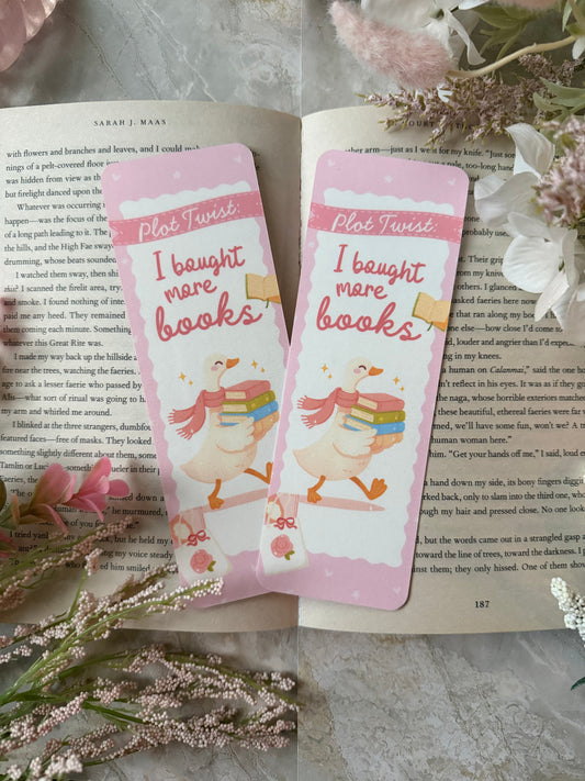 Cardstock Plot Twist I bought More Books Bookmark