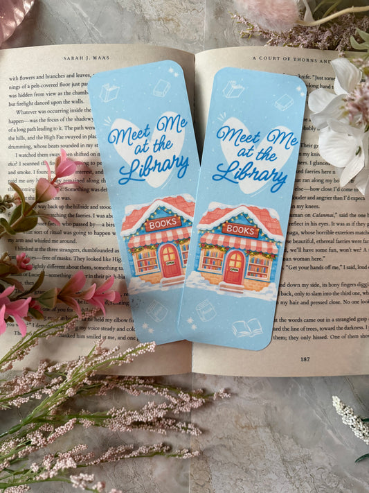 Cardstock Meet Me At The Library Bookmark