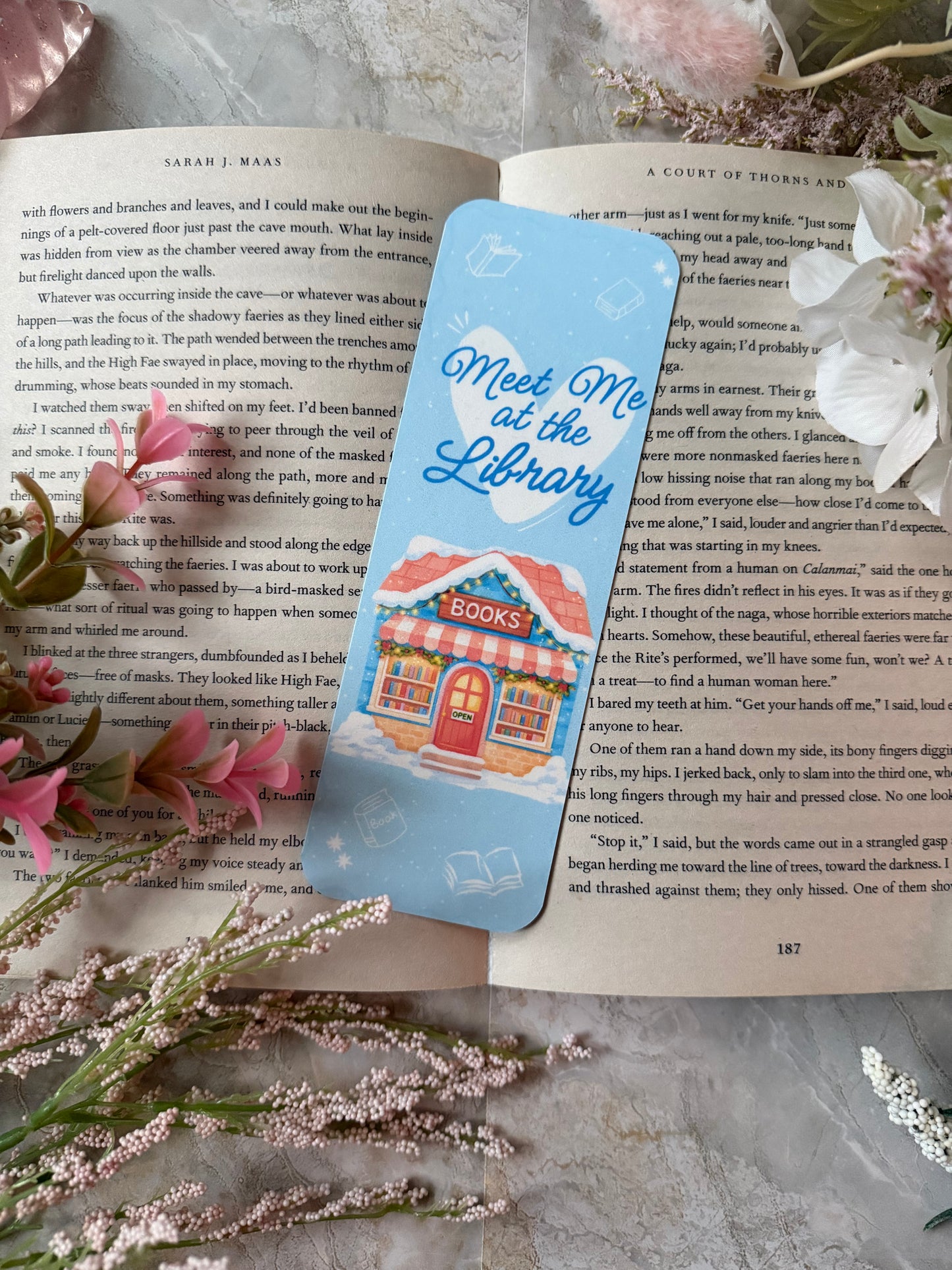 Cardstock Meet Me At The Library Bookmark