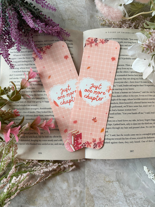 Cardstock Just One More Chapter Bookmark