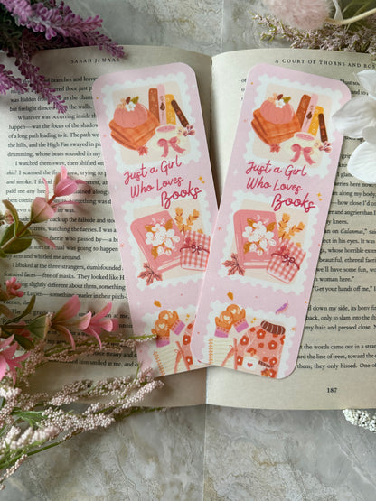 Cardstock Just A Girl Who Loves Books Bookmark