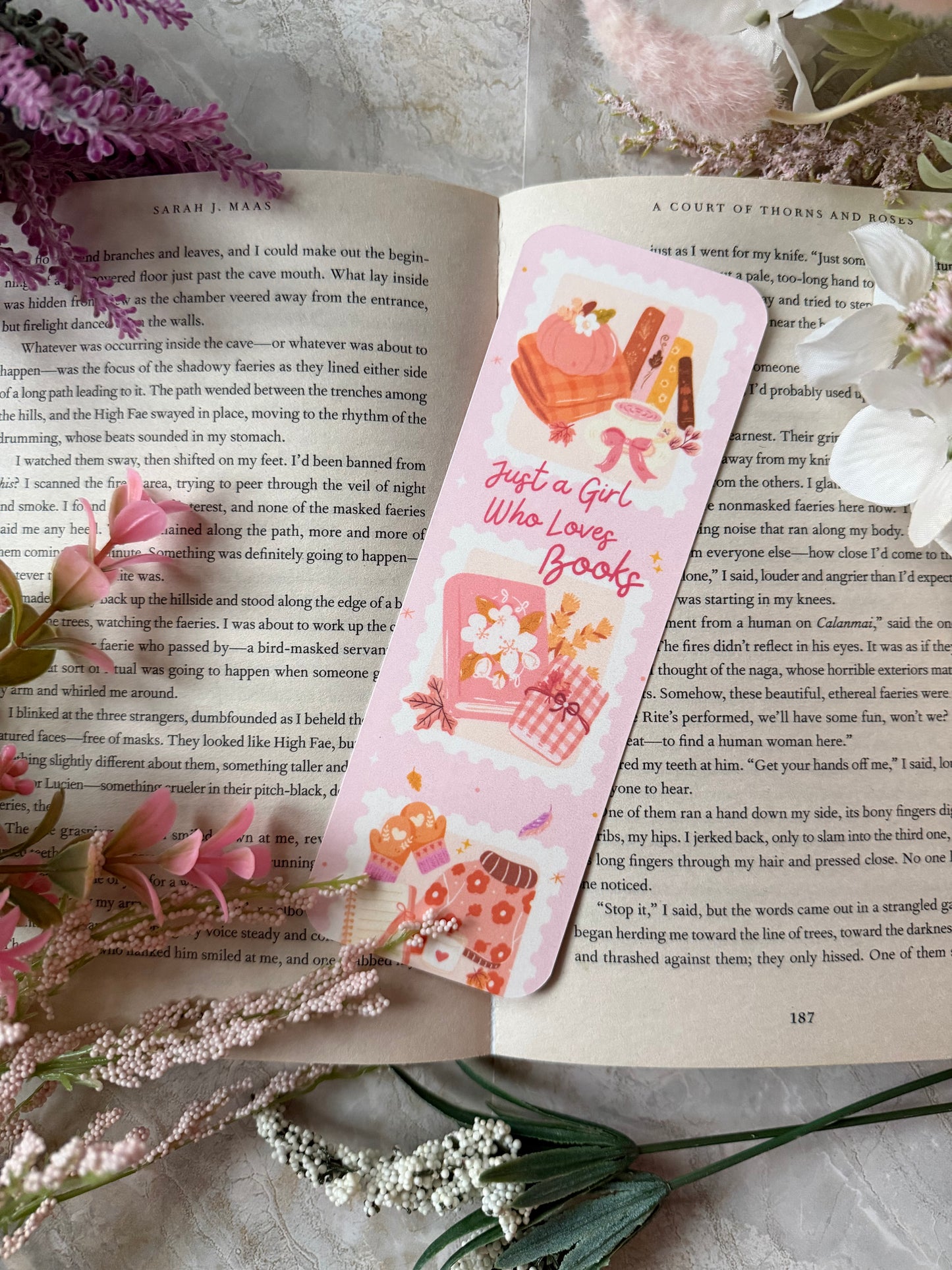 Cardstock Just A Girl Who Loves Books Bookmark